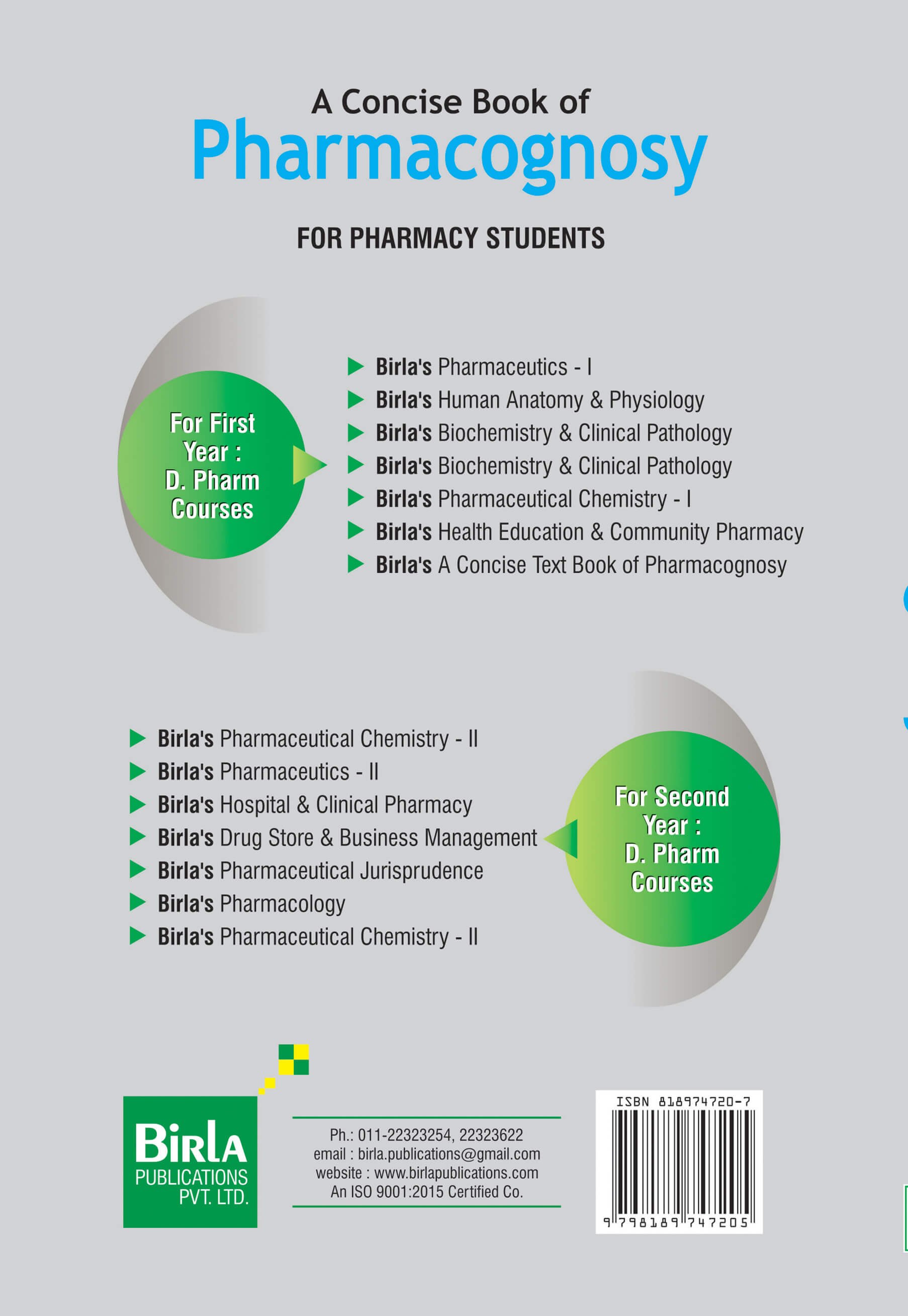 T/B Pharmacognosy || Birla Publications Pvt. Ltd.